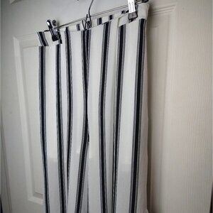 Zaful elastic pull on waist black creme striped pants* measurements*